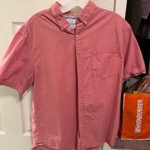 Short sleeve button up shirt, red